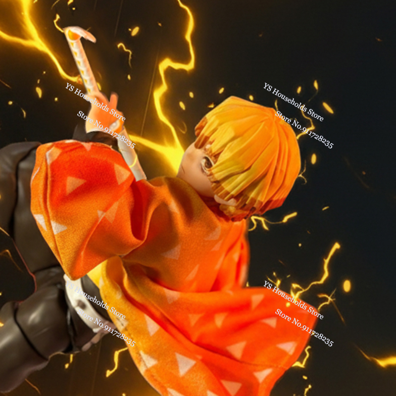 Windbreaker Anime Merchandise - Figurka akcji Agatsuma Zenitsu 1/12, pomarańczowe