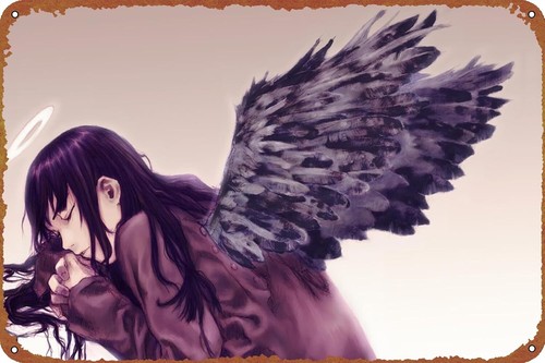 Anime Merchandise Posters - Metalowy szyld anime Haibane Renmei, dekoracja