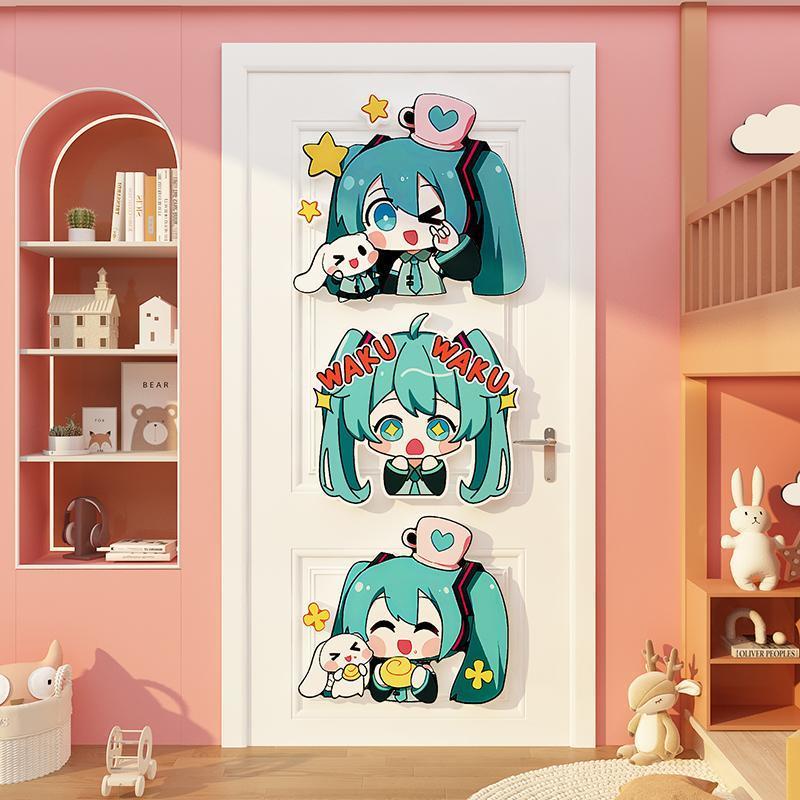 Anime Merchandise From Japan - Naklejki Kawaii Hatsune Miku, dekoracja ścienna