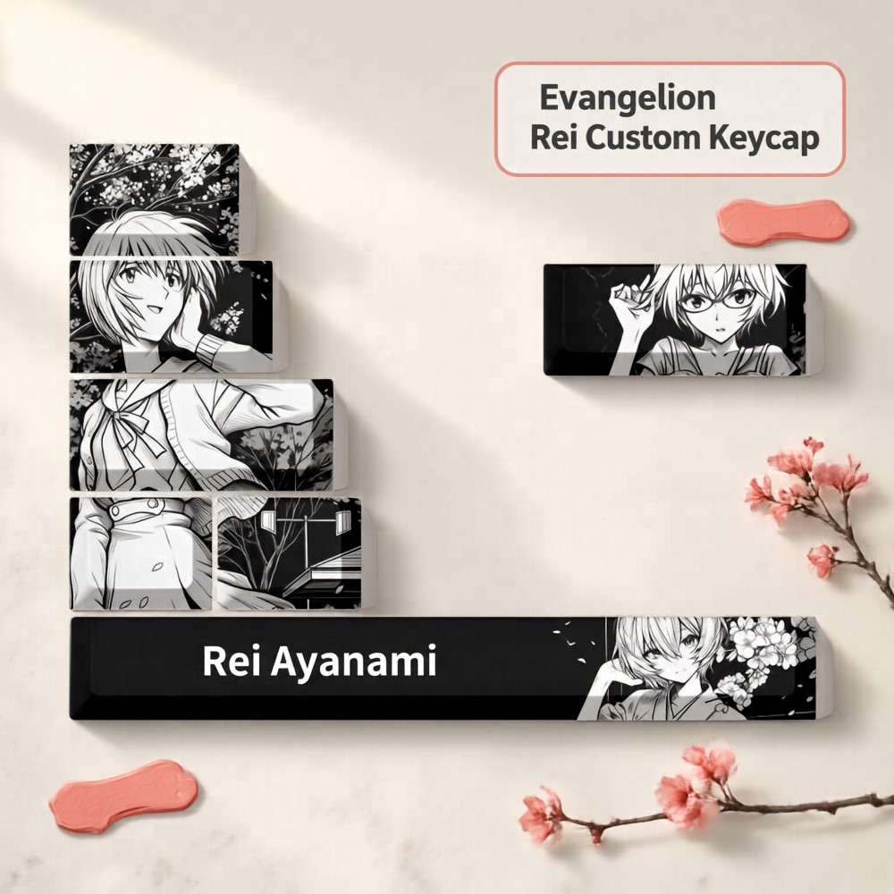 Evangelion Anime Merchandise - 7 klawiszy/zestaw klawiszy Neon Genesis Evangelion