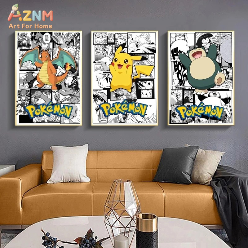 AZNM Pokemon Charizard Pikachu – Anime Merchandise Posters recenzja i cena