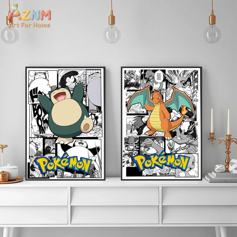 AZNM Pokemon Charizard Pikachu – Anime Merchandise Posters recenzja i cena