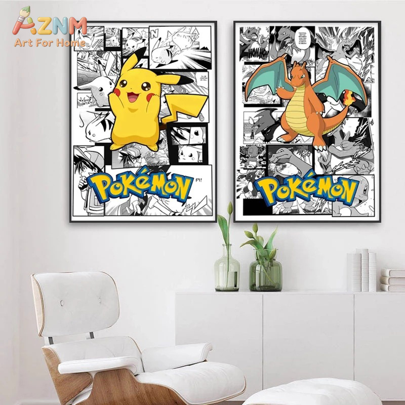 AZNM Pokemon Charizard Pikachu – Anime Merchandise Posters recenzja i cena